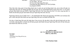 Công văn 548/NHNN-TT thông báo đơn vị tổ chức cung ứng dịch vụ thanh toán