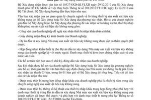 Công văn 03/BXD-VLXD hướng dẫn thủ tục xác nhận thiết bị nhập khẩu sản xuất