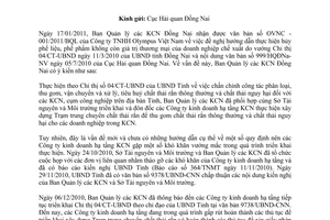 Công văn 106/KCNĐN-MT thực hiện Chỉ thị 04/CT-UBND