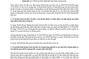 Công văn 941/BTC-TCT lệ phí trước bạ nhà tự xây và giá tính lệ phí