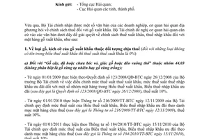 Công văn 1079/BTC-CST thuế xuất, nhập khẩu đối với mặt hàng gỗ xuất khẩu