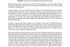 Công văn 1135/BTC-TCT thuế giá trị gia tăng hàng hóa xuất khẩu tại chỗ