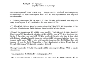 Công văn 679/BNN-HTQT  đề xuất ưu tiên và phương hướng tham gia Việt Nam