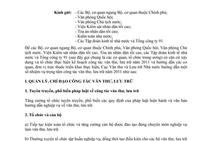 Công văn 44/VTLTNN-NVTW phương hướng nhiệm vụ công tác văn thư, lưu trữ