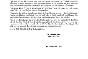 Công văn 1475/BTC-TCT chính sách thuế thu nhập cá nhân