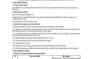 Quy chuẩn kỹ thuật Quốc gia QCVN 8-1:2011/BYT về giới hạn ô nhiễm độc tố vi nấm trong thực phẩm do Bộ trưởng Bộ Y tế ban hành