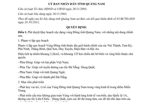 Quyết định 389/QĐ-UBND năm 2011 quy hoạch Vùng Đông tỉnh Quảng Nam