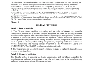 Circular No. 02/2011/TT-BCTguiding the Government's Decree No. 119/2007/ND-CP