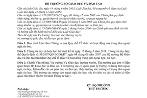 Thông tư 03/2011/TT-BGDĐT Quy chế Tổ chức hoạt động trung tâm ngoại ngữ