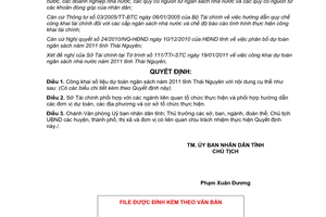 Quyết định 05/2011/QĐ-UBND công khai dự toán ngân sách nhà nước năm 2011
