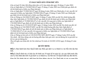 Quyết định 202/2011/QĐ-UBND  Biểu giá dịch vụ xe khách ra vào bến