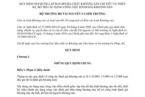 Thông tư 03/2011/TT-BTNMT nội dung lập bản đồ địa chất khoáng sản