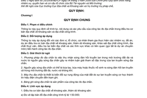 Thông tư 04/2011/TT-BTNMT kỹ thuật đo địa chấn trong điều tra cơ bản