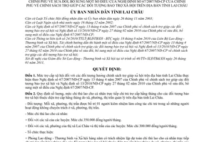 Quyết định 02/2011/QĐ-UBND thực hiện Nghị định 67/2007/NĐ-CP chính sách trợ giup