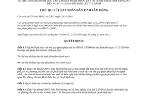 Quyết định 313/QĐ-UBND năm 2011 công bố văn bản hết hiệu lực tỉnh Lâm Đồng