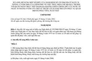 Nghị định 11/2011/NĐ-CP sửa đổi Nghị định 159/2006/NĐ-CP