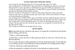 Quyết định 05/2011/QĐ-UBND mức thu, chế độ thu, nộp, lệ phí hộ tịch