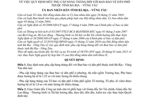 Quyết định 11/2011/QĐ-UBND mức phụ cấp hàng tháng Ban bảo vệ dân phố