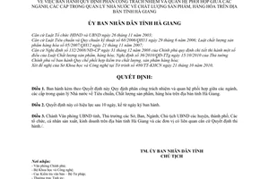 Quyết định 360/2011/QĐ-UBND phân công trách nhiệm và quan hệ phối hợp