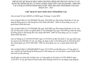 Quyết định 455/QĐ-UBND 2011 áp dụng ISO 9001: 2008 cơ quan nhà nước Đồng Nai 2011 -2013