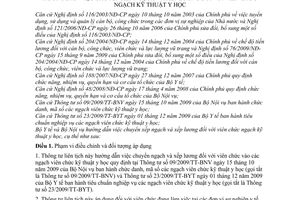 Thông tư liên tịch 11/2011/TTLT-BYT-BNV hướng dẫn việc chuyển xếp ngạch