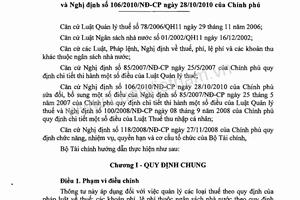 Thông tư 28/2011/TT-BTC hướng dẫn Luật quản lý thuế, Nghị định 85/2007/NĐ-CP
