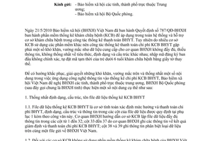 Công văn 531/BHXH-CSYTứng dụng tin học trong thống kê khám chữa bệnh