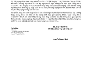 Công văn 53/BXD-KHCN hướng dẫn Thông tư 11/2009/TT-BXD