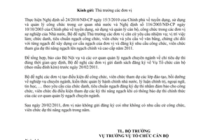 Công văn 380/LĐTBXH-TCCB đăng ký nhu cầu tham gia dự thi nâng ngạch