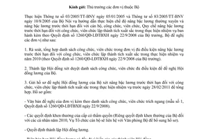 Công văn 381/LĐTBXH-TCCB  nâng bậc lương trước thời hạn