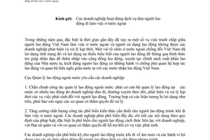 Công văn 193/QLLĐNN-ĐT nâng cao nhận thức người lao động
