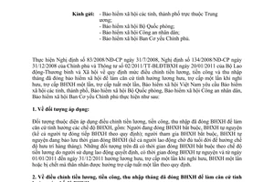 Công văn 555/BHXH-CSXH hướng dẫn điều chỉnh tiền lương, tiền công, thu nhập