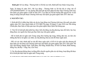 Công văn 58/BTXH-VPGN hướng dẫn sử dụng kinh phí Chương trình mục tiêu quốc gia