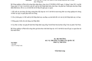 Công văn 949/BNN-HTQT hiệp định kiểm dịch thực vật Việt Nam và U-dơ-bê-ki-xtan