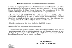 Công văn 1046/BNN-KH nhà đất hộ gia đình trong khuôn viên Trường Trung học