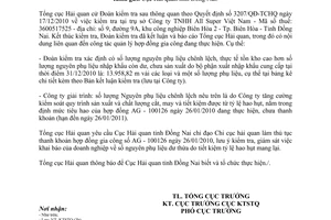 Công văn 725/TCHQ-KTSTQ thanh khoản hợp đồng gia công