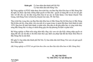 Công văn 1045/BNN-KH giải quyết chế độ nhà đất cho hộ gia đình Khu hưu