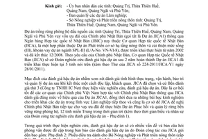 Công văn 1144/BNN-HTQT đánh giá hậu dự án JICA1