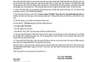 Công văn 97/KTKĐCLGD-KĐĐH góp ý tiêu chuẩn đánh giá chất lượng giáo dục