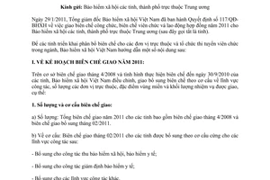 Công văn 649/BHXH-TCCB hướng dẫn thực hiện kế hoạch biên chế
