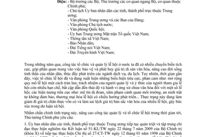 Công điện 162/CĐ-TTG chấn chỉnh, nâng cao công tác quản lý tổ chức lễ hội