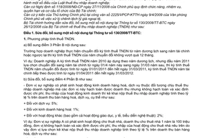 Thông tư 18/2011/TT-BTC sửa đổi Thông tư 130/2008/TT-BTC hướng dẫn Luật thuế