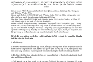 Thông tư 04/2011/TT-BNV hướng dẫn bổ sung nhiệm vụ, tổ chức và biên chế