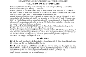 Quyết định 06/2011/QĐ-UBND diện tích tối thiểu được phép tách thửa