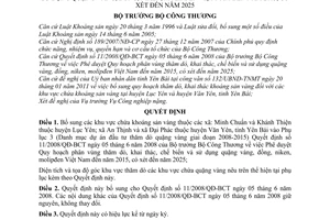 Quyết định 0836/QĐ-BCT bổ sung quy hoạch phân vùng thăm dò, khai thác,