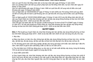 Quyết định 15/2011/QĐ-UBND phê duyệt quy hoạch thăm dò, khai thác khoáng sản làm