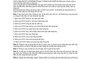 Thông tư 02/2011/TT-BGTVT Định mức kinh tế - kỹ thuật trong lĩnh vực cung ứng