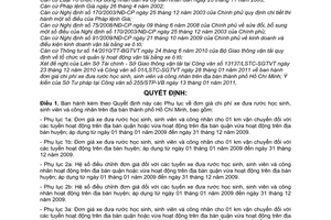 Quyết định 07/2011/QĐ-UBND đơn giá chi phí xe đưa rước học sinh, sinh viên