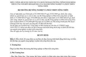 Quyết định 214/QĐ-BNN-TCCB năm 2011 bổ sung nhân sự của Ban chỉ đạo Chương trình