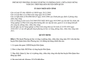 Quyết định 360/QĐ-UBND  phê duyệt Phương án bảo vệ rừng và phòng cháy